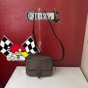 Coach Dark Brown Leather Messenger Bag